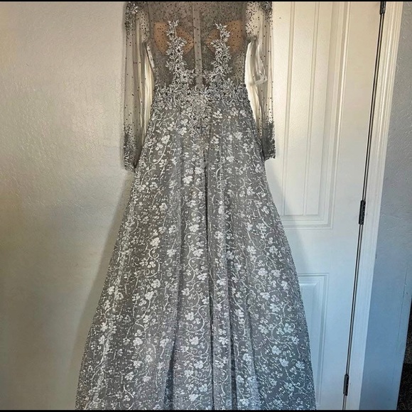 Silver Mac Duggal Evening Gown - Picture 11 of 12